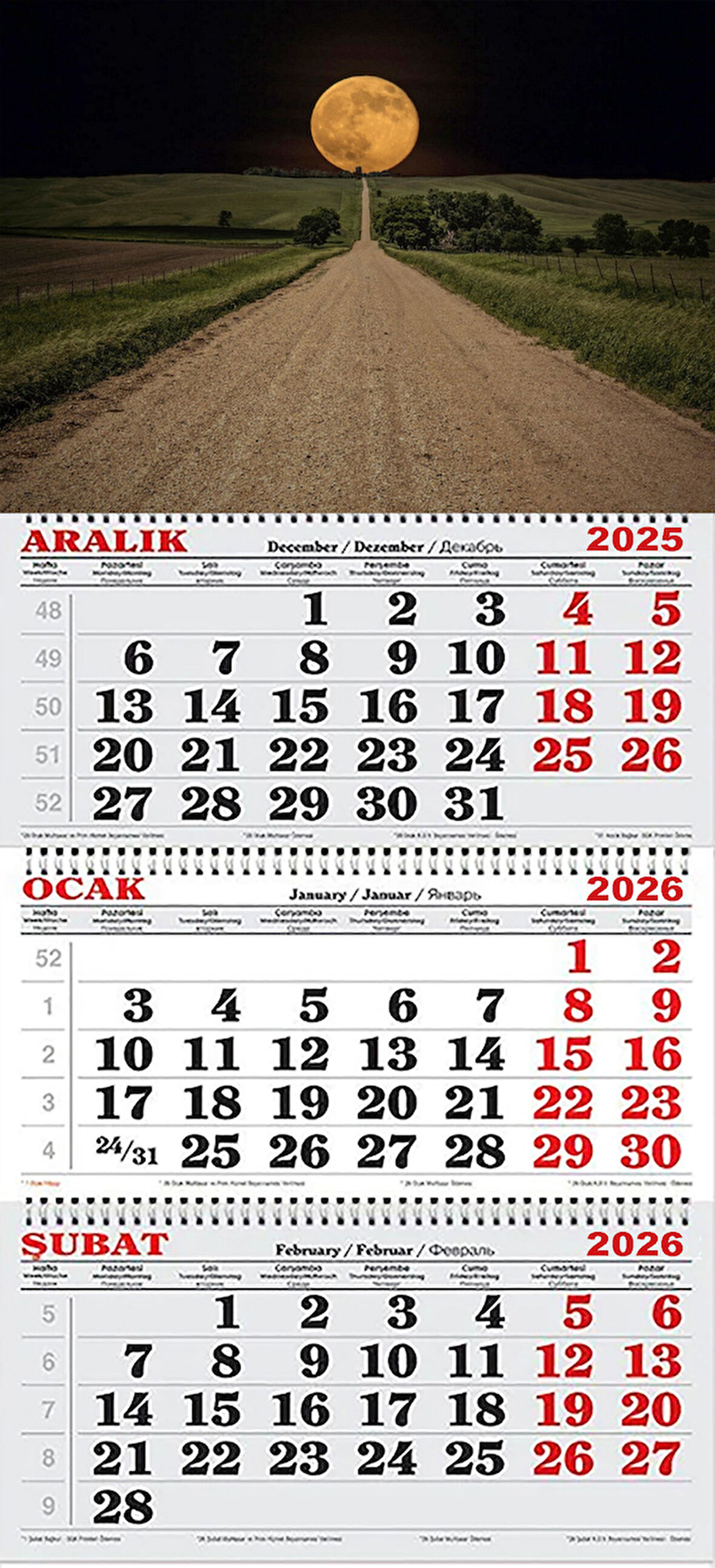 2026 Yılı Gemici Takvimi- Ay'a Giden Yol