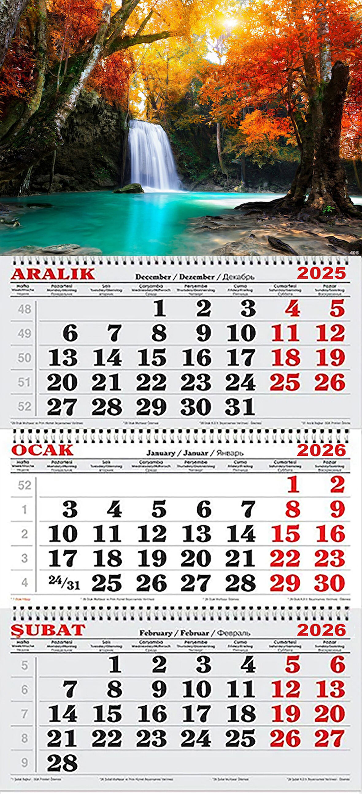 2026 Yılı Gemici Takvimi- Sonbahar ve Şelale