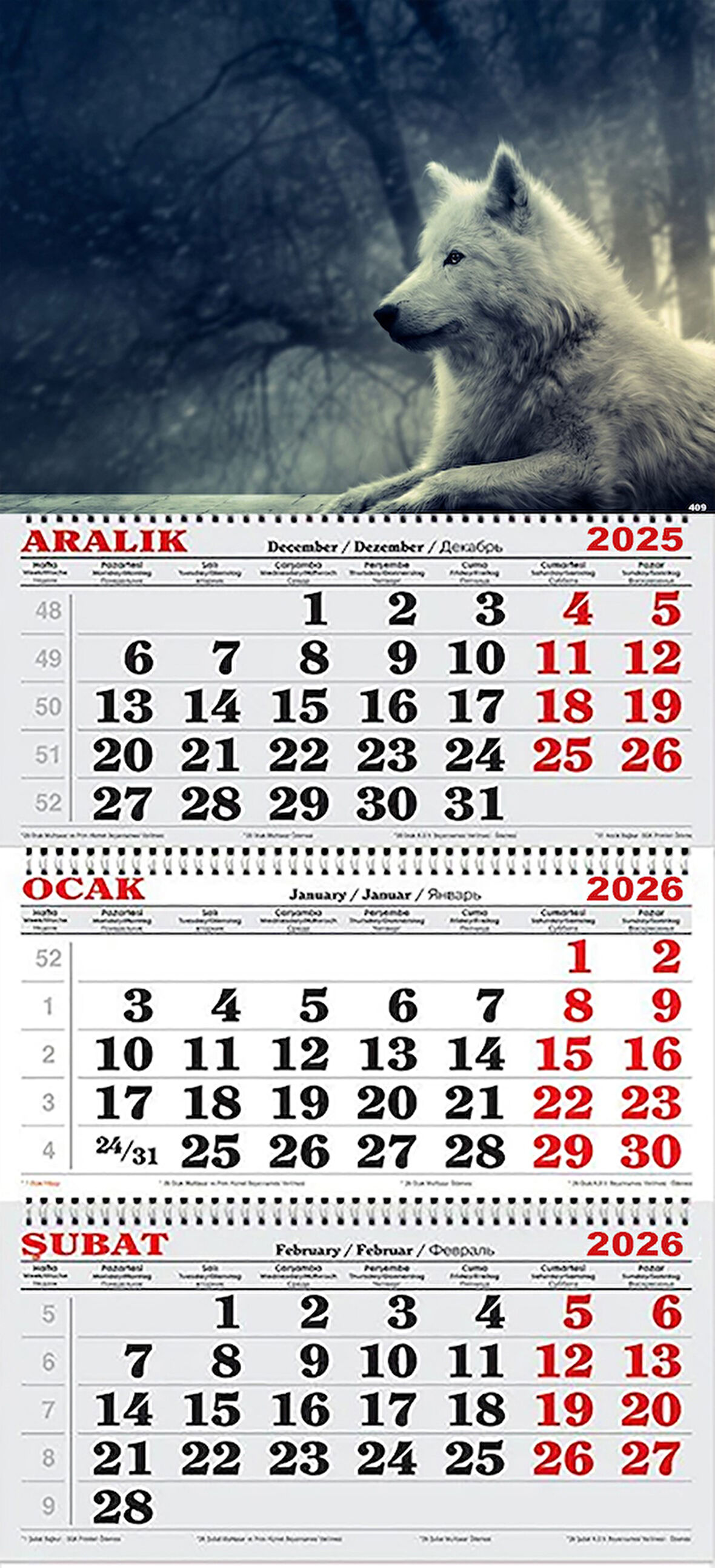 2026 Yılı Gemici Takvimi-  Kurt 