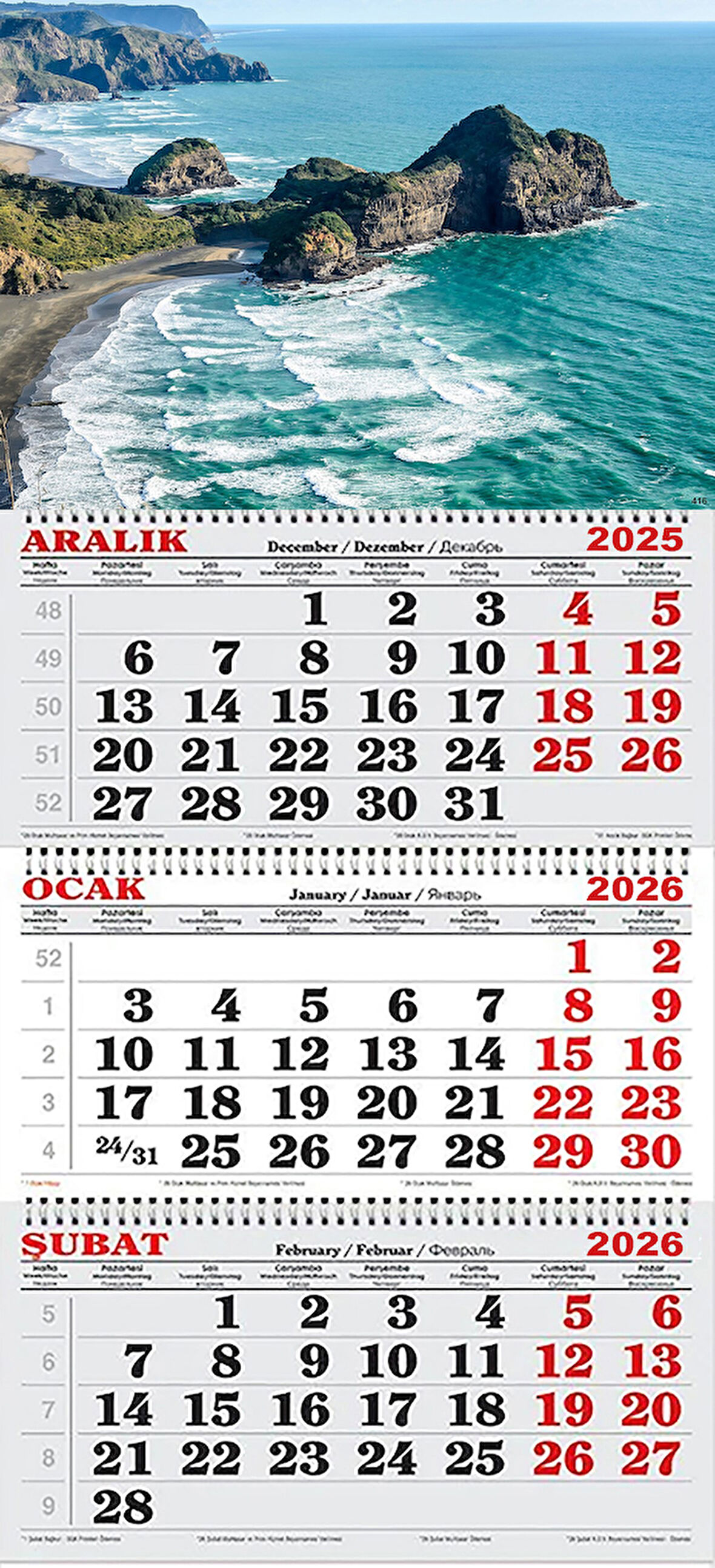 2026 Yılı Gemici Takvimi- Güney Okyanusu YENİ ZELANDA