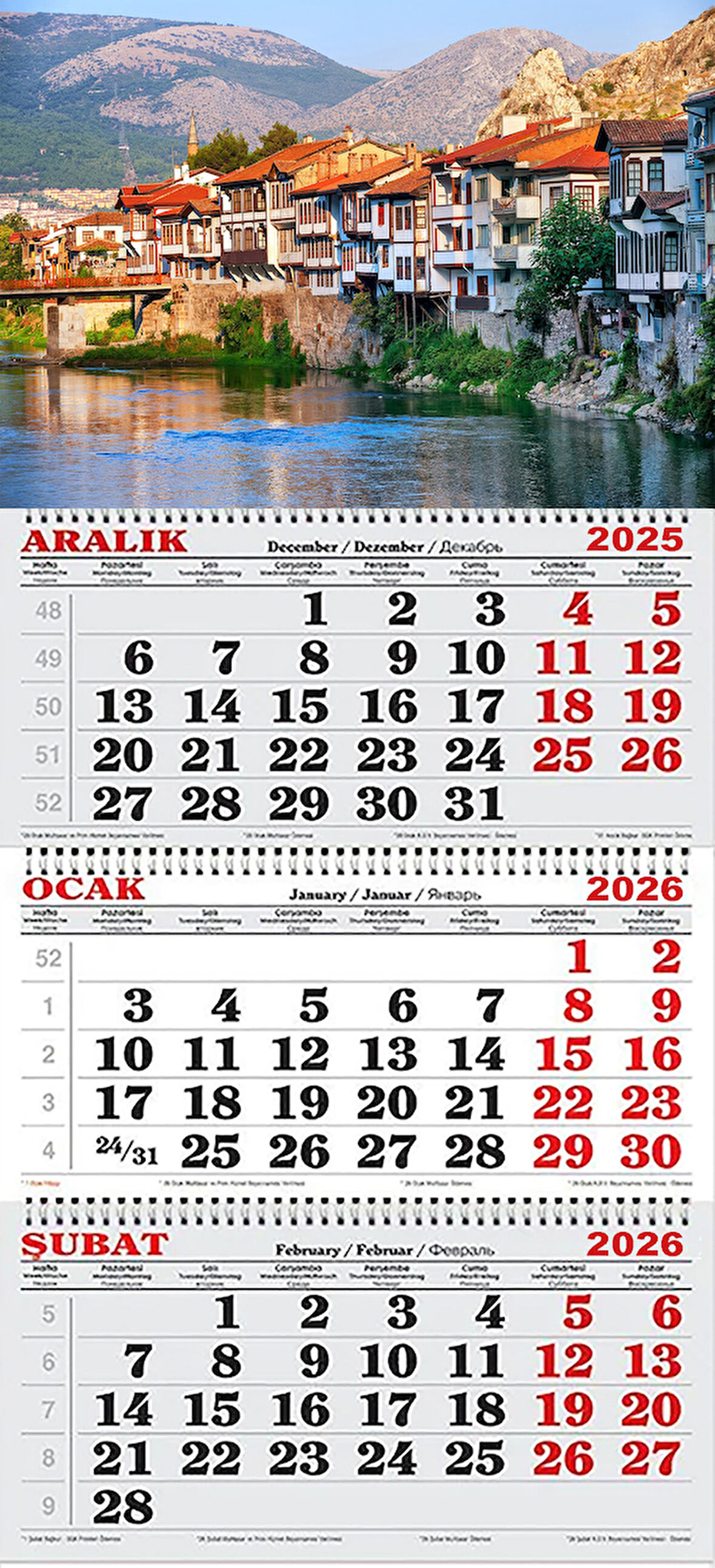 2026 Yılı Gemici Takvimi----AMASYA NEHİR EVLERİ 
