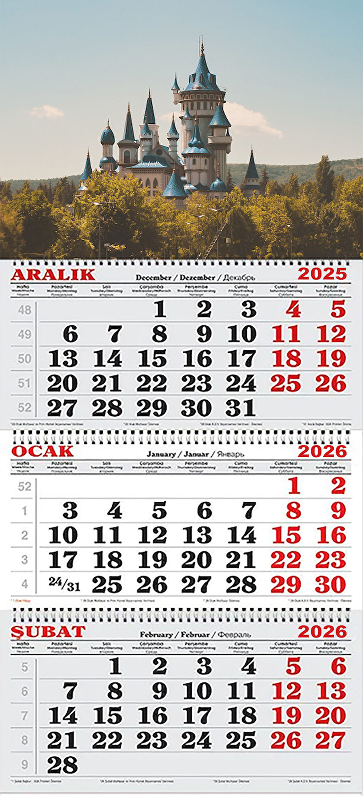 2026 Yılı Gemici Takvimi-AĞAÇLAR VE MASAL ŞATOSU