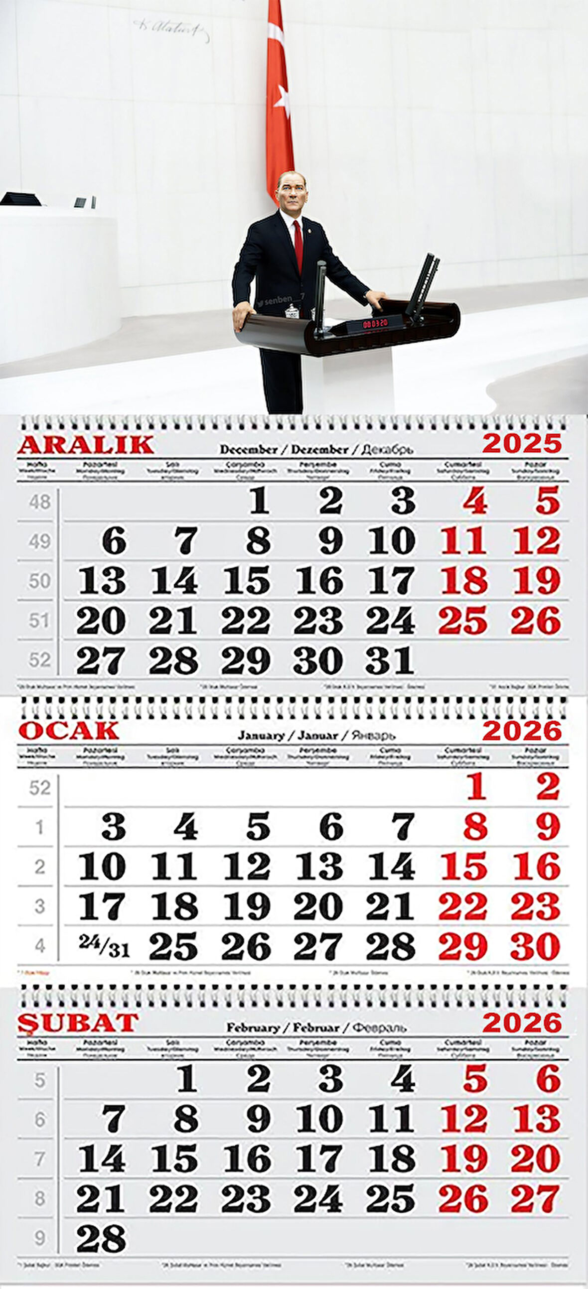 2026 Yılı Gemici Takvimi ---ATATÜRK MECLİS KÜRSÜSÜNDE