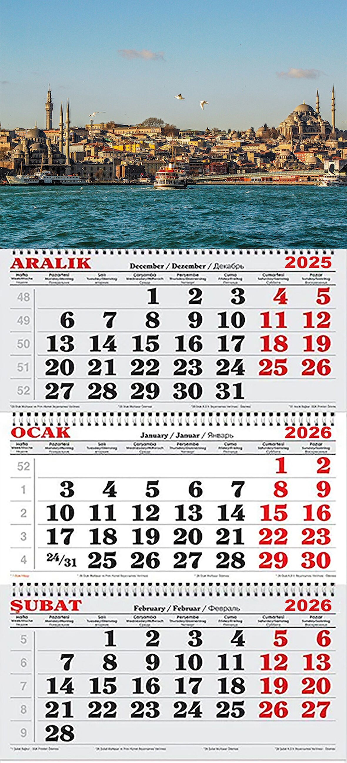 2026 Yılı Gemici Takvimi-Boğaz Manzarası