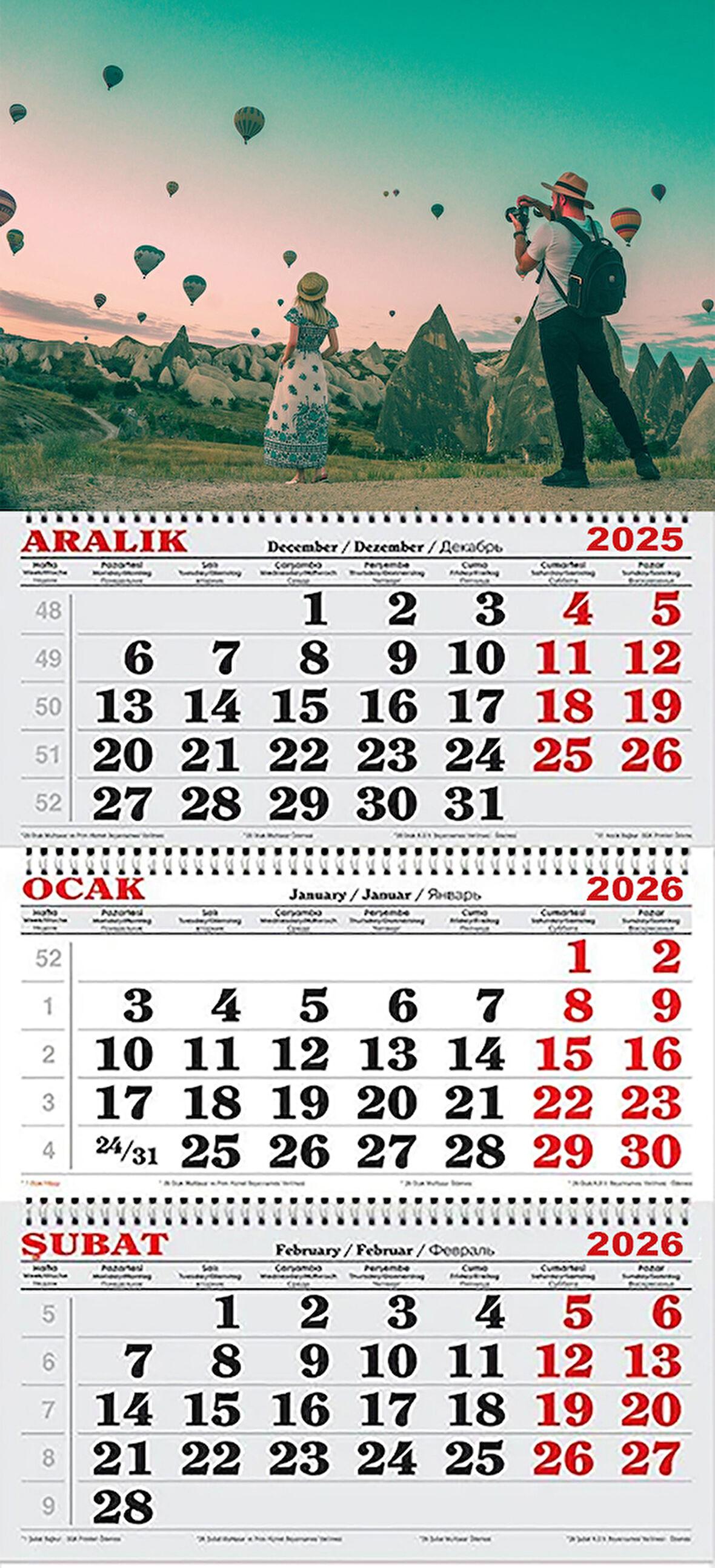 2026 Yılı Gemici Takvimi-Kapadokyada Bir Sabah