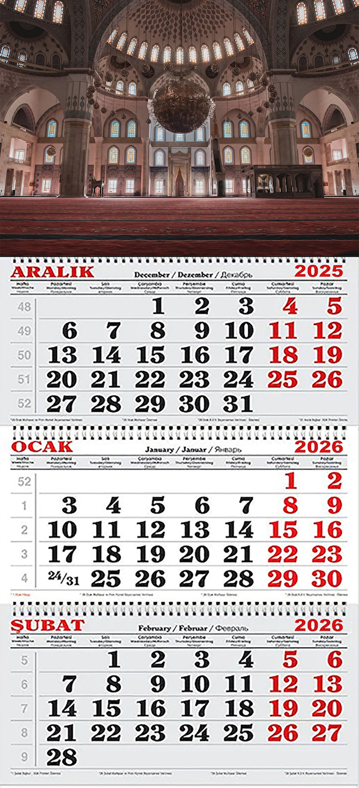 2026 Yılı Gemici Takvimi-Sultan Ahmet-Simetri