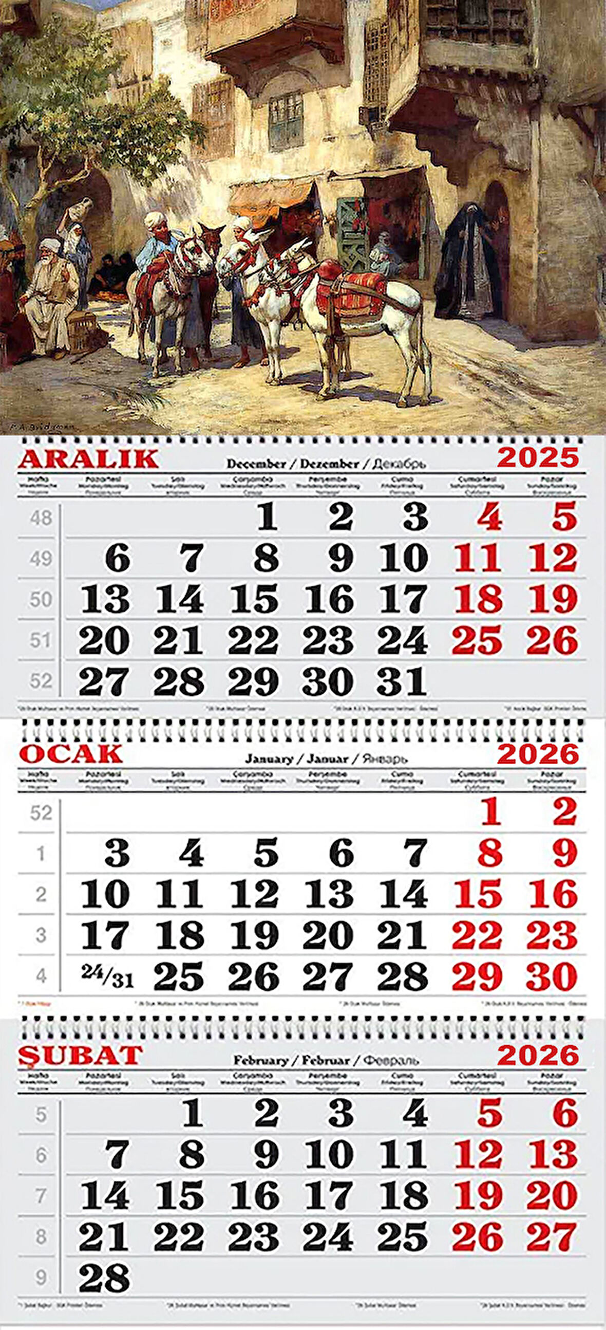 2026 Yılı Gemici Takvimi-Pazar, Kahire-MISIR-Frederick Arthur Bridgman