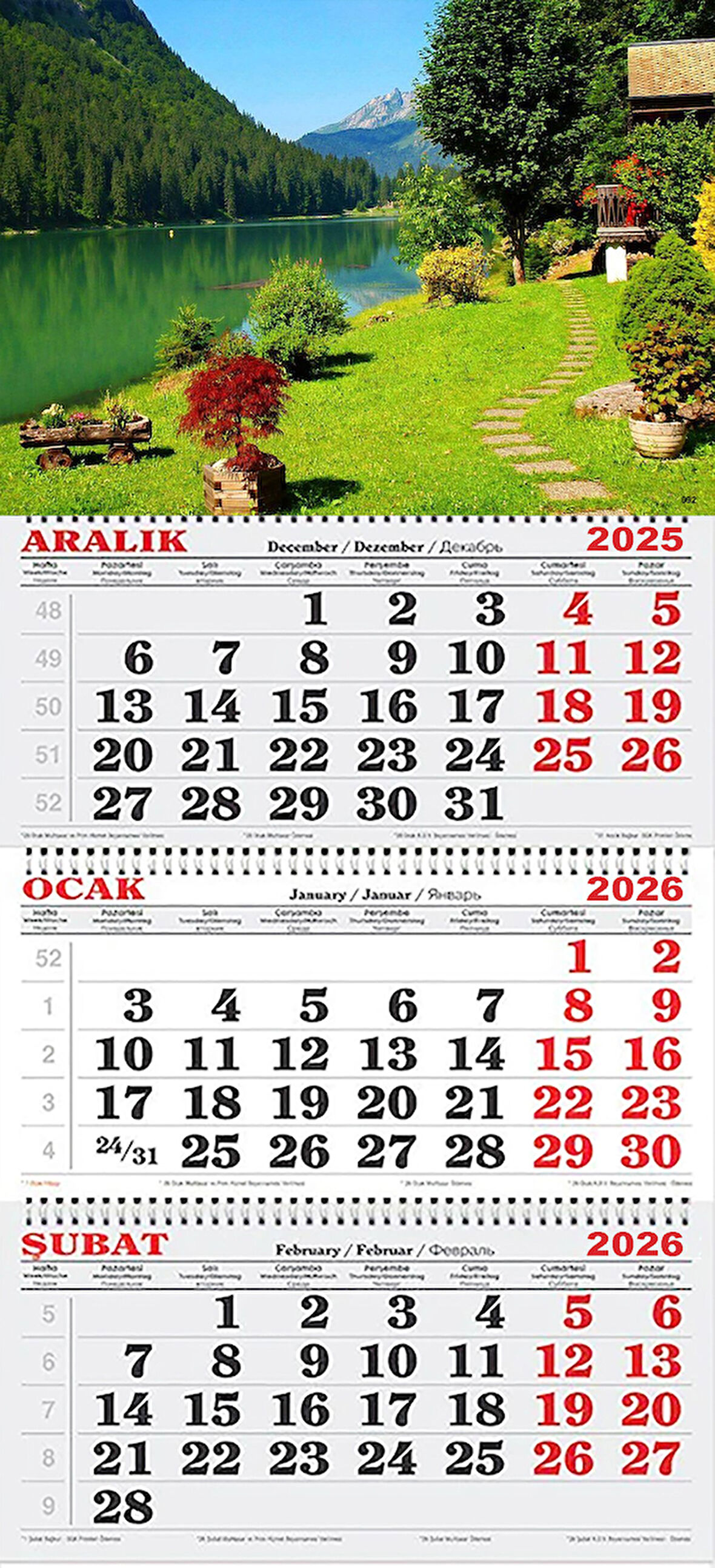 2026 Yılı Gemici Takvimi-Göl Kenarında Bahar