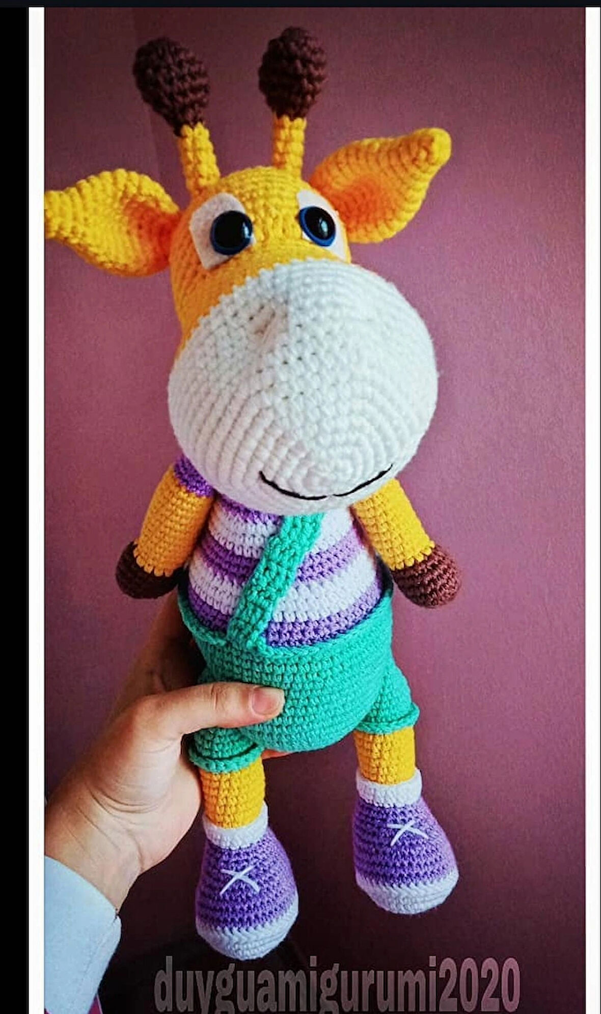 Amigurumi zürafa uyku arkadaşı hediyelik oyuncak 