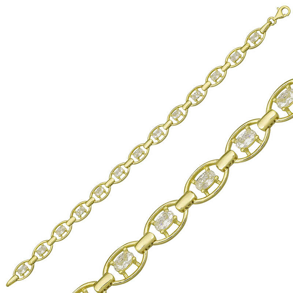 Gümüş Oval Su Yolu Kadın Bileklik