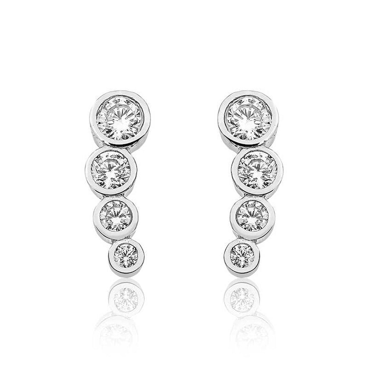 Gümüş 4 Taş Kadın Küpe