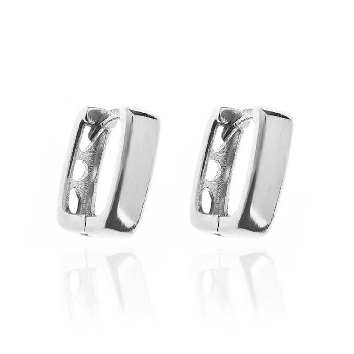 Gümüş Taşsız J Kadın Küpe