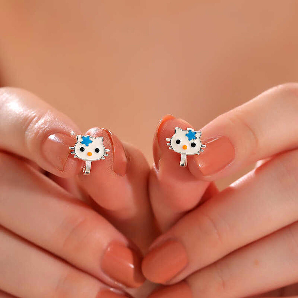 Gümüş Panda Çocuk Küpesi