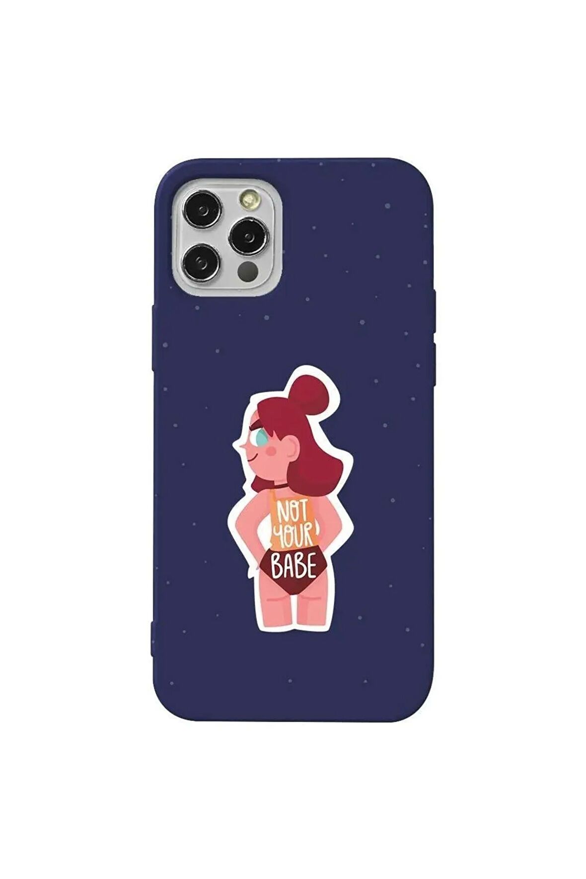 Iphone 13 Pro Max Lacivert Renkli Silikon Telefon Kilifi - Not Your Babe