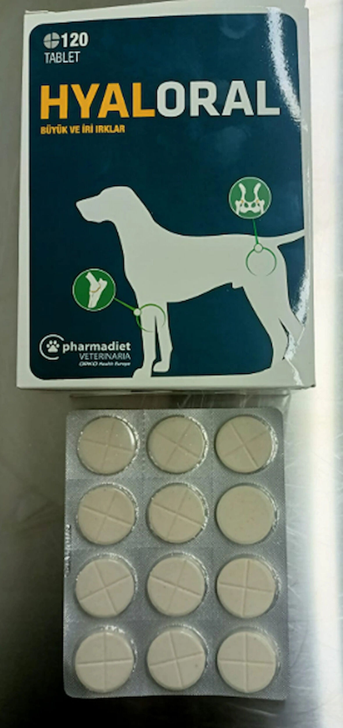 Hyaloral Tablet Büyük ve İri Irk Köpek İçin Eklemm Destekleyici 12 Tablet 