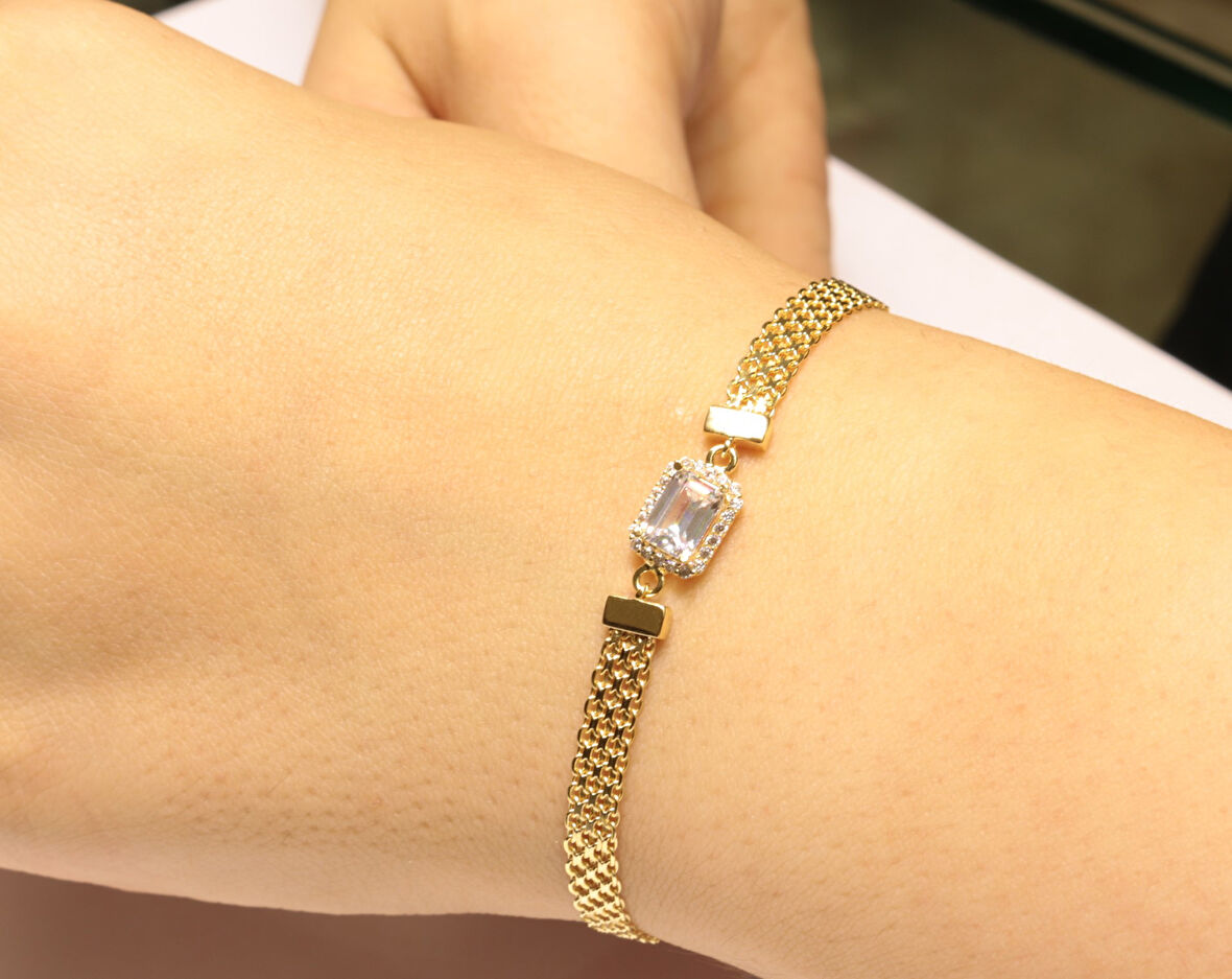 Altın Baget Taşlı Künye