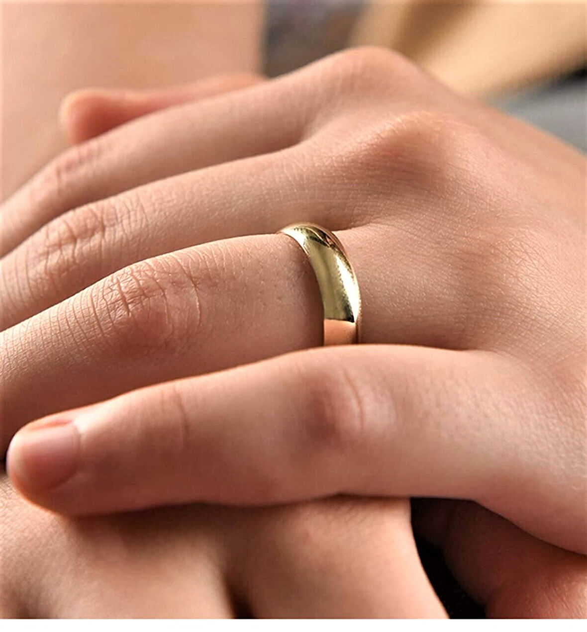 Altın Düz Bombeli Alyans 20018