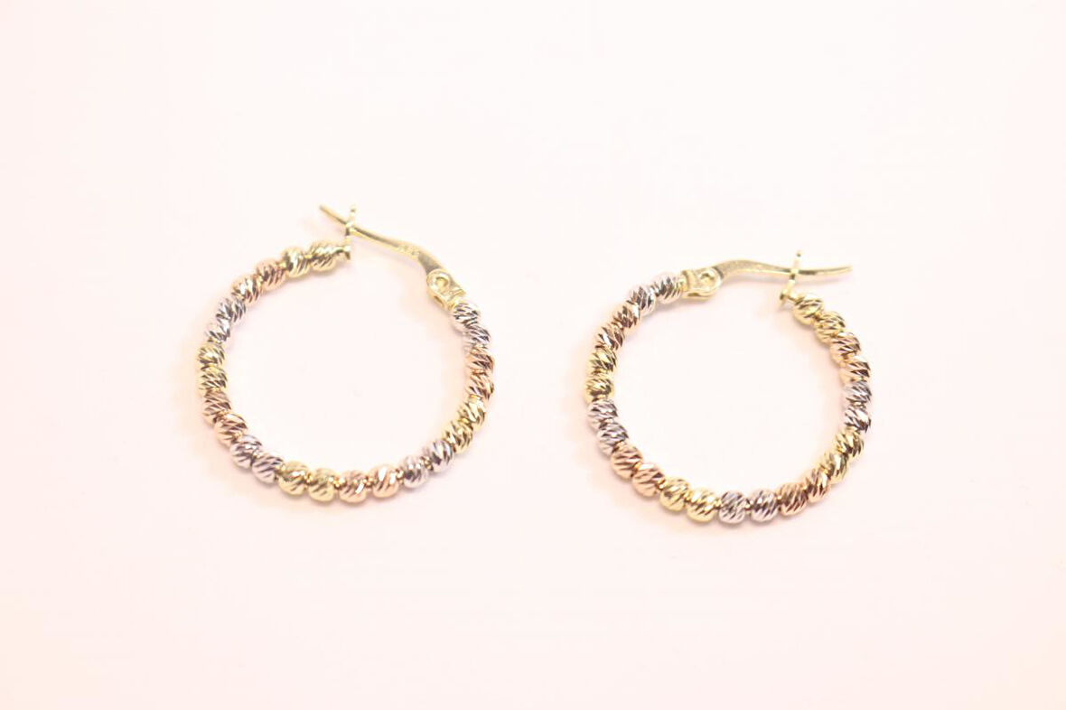 Altın Dorika Toplu Halka Küpe