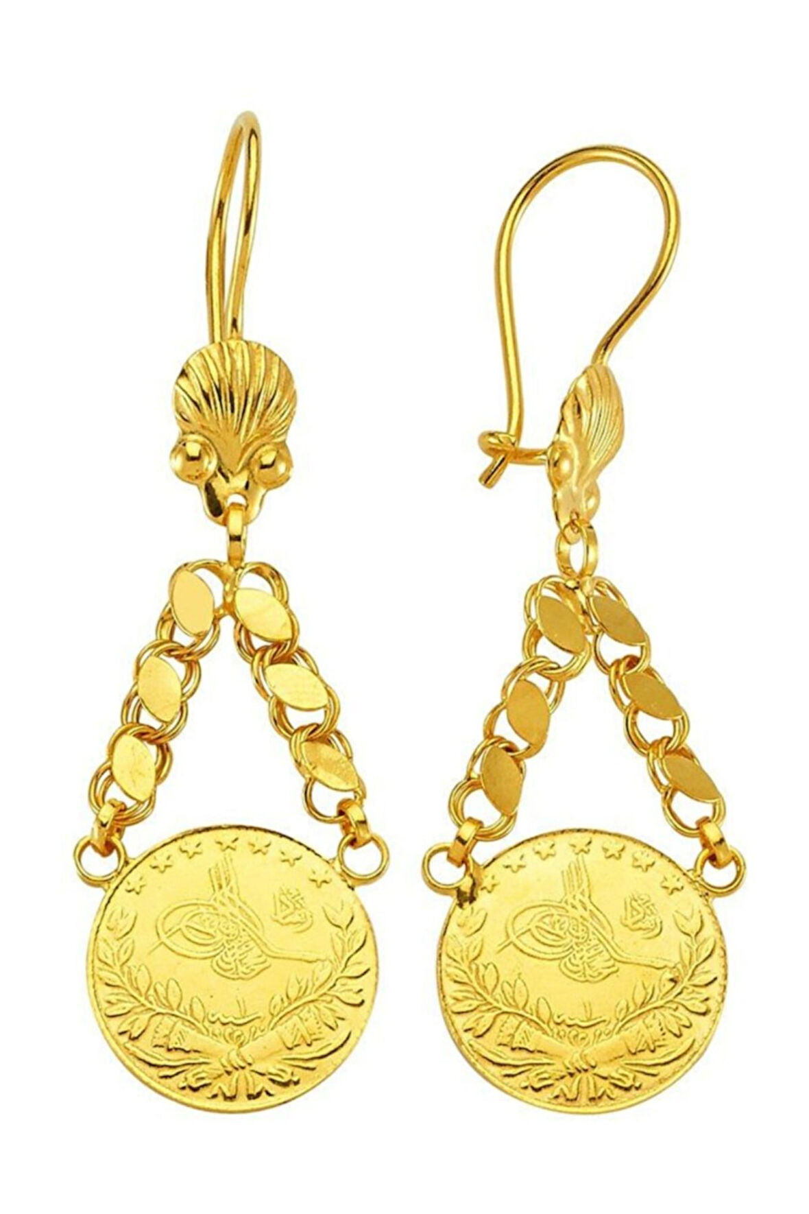  22  Ayar Reşat Çeyrek Altınlı Küpe 1610