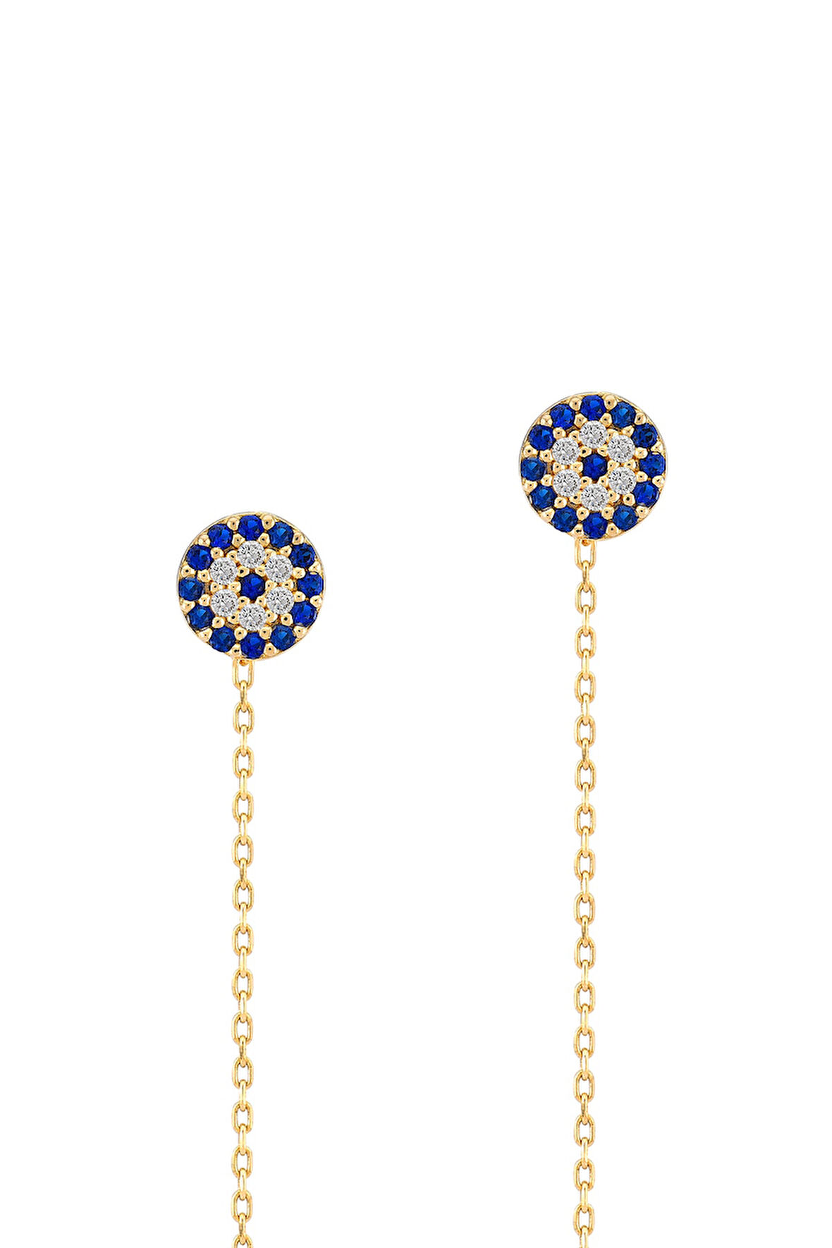 Nazar Boncuklu Sallantılı İğne Küpe