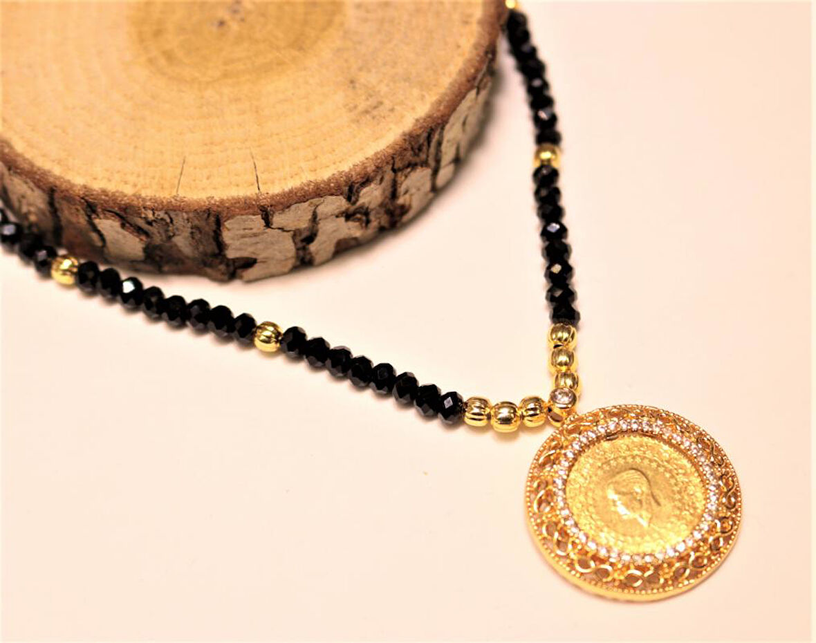 Çeyrek Altın Kadın Kolye CZ05