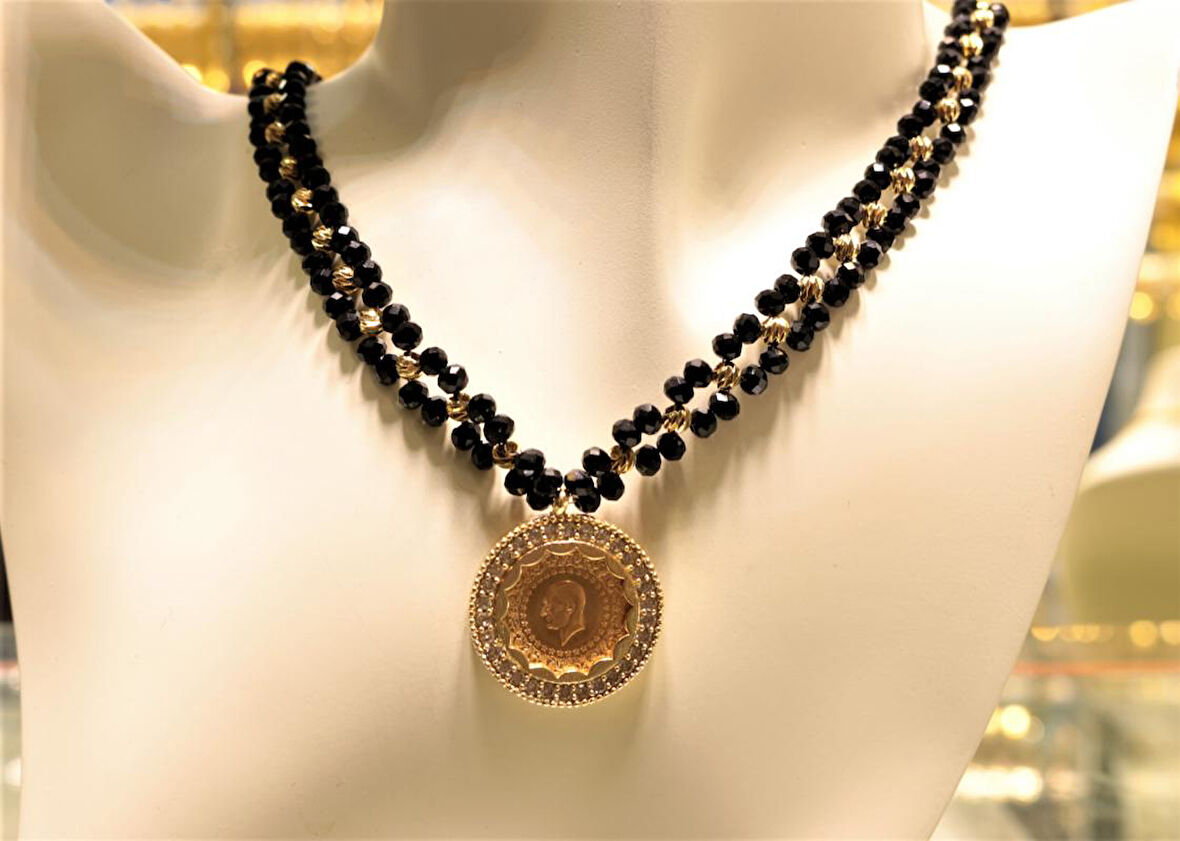 Çeyrek Altın  Kolye CZ09