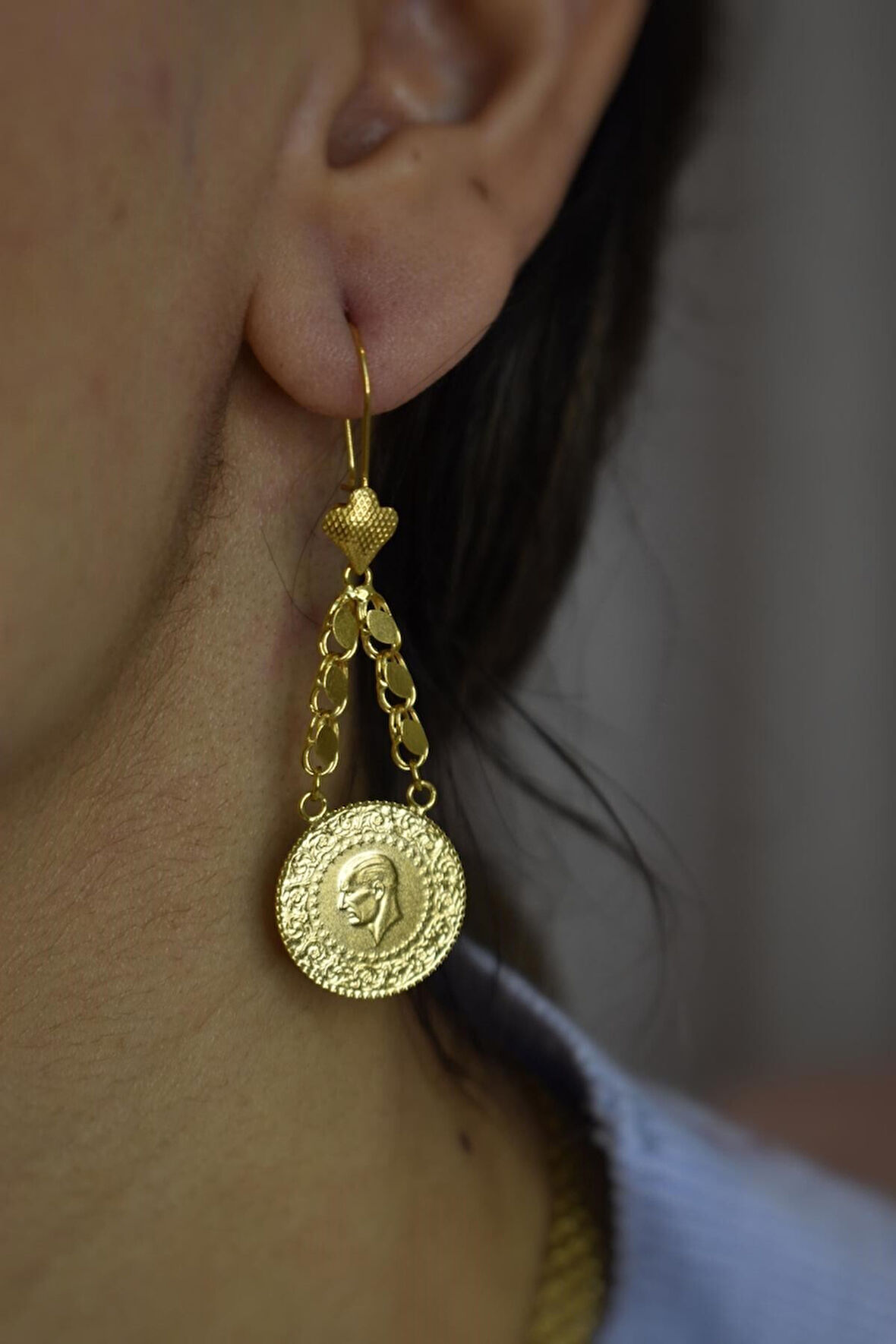 Çeyrek Altın Küpe 25070