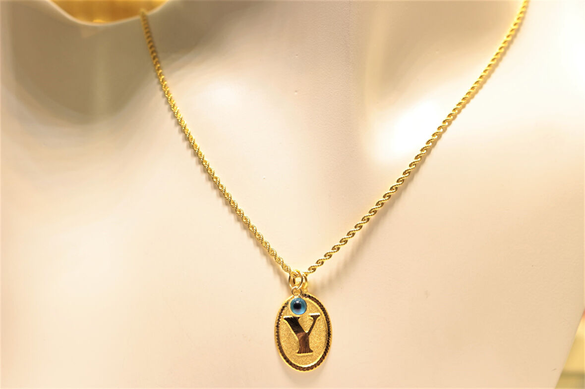 Altın Nostaljik Y Harfli Halat Zincir