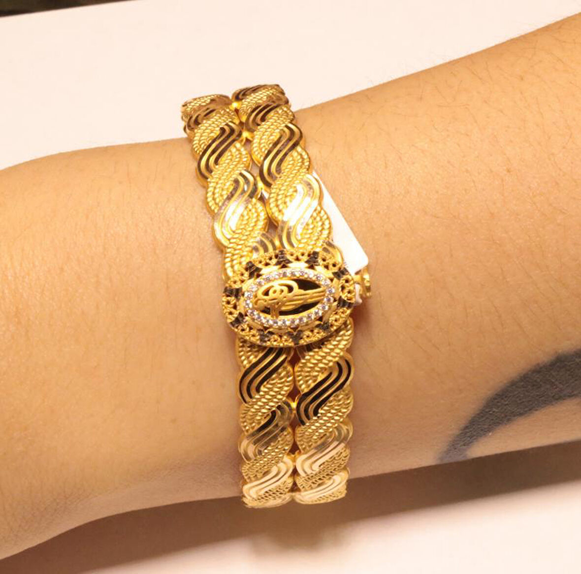 Altın Baskı Burma Bilezik 32056