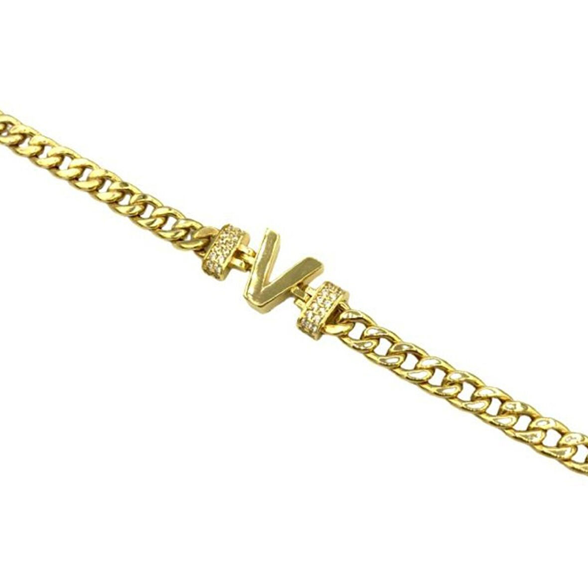 Altın V Harfli Gurmet Bileklik-Künye