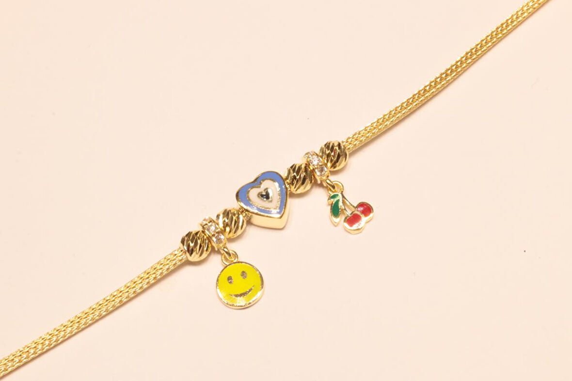 Altın Charm Çocuk Künyesi