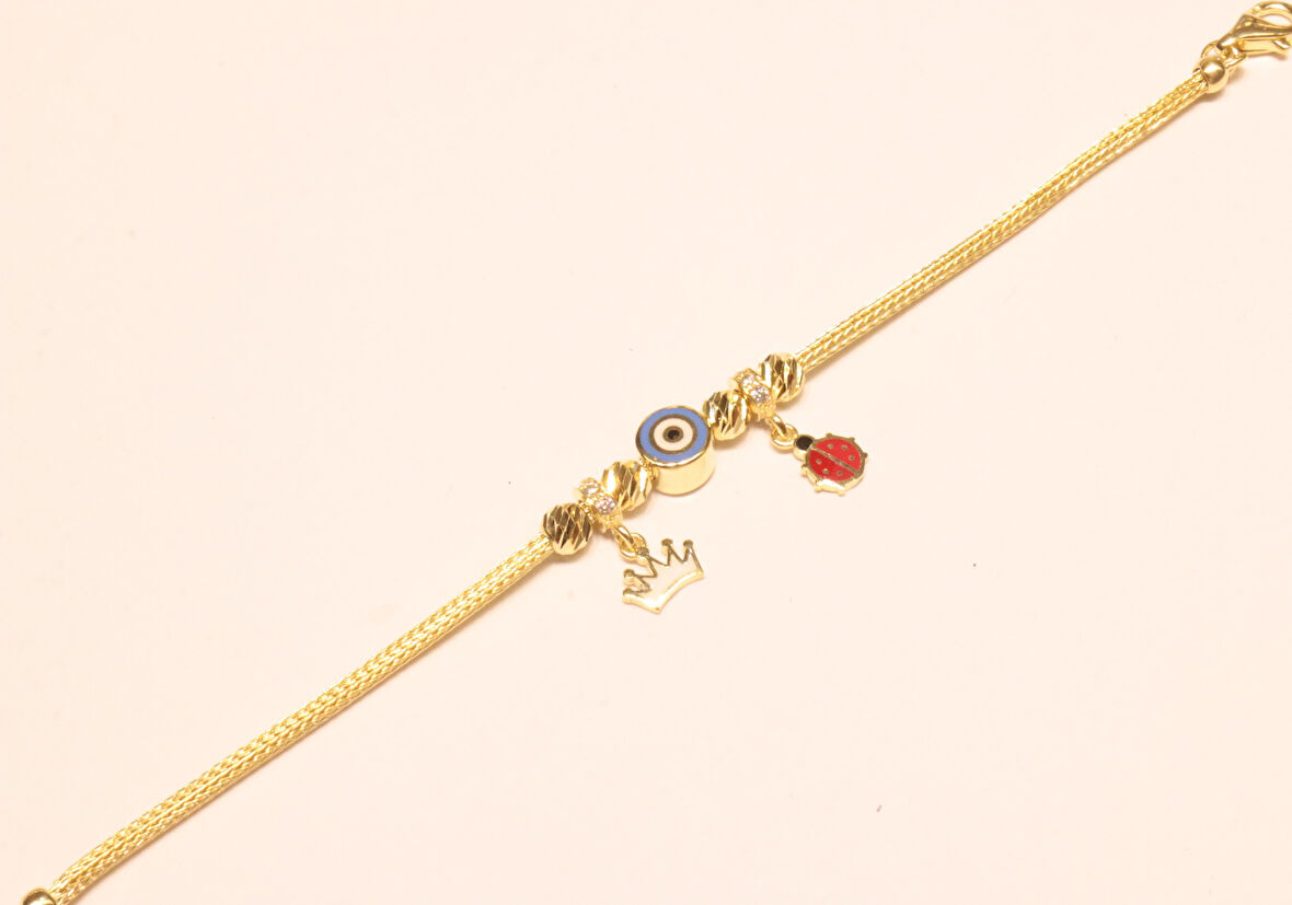 Altın Charm Çocuk Künyesi