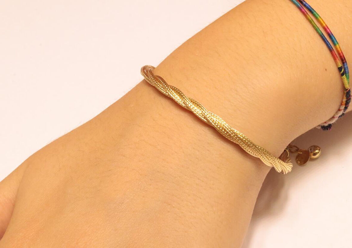 Altın Sarmaşık Örgü Bileklik