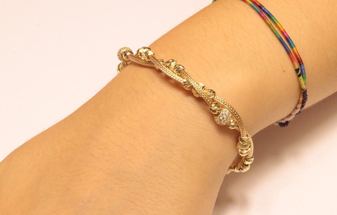 Altın Sarmaşık Örgü Bileklik