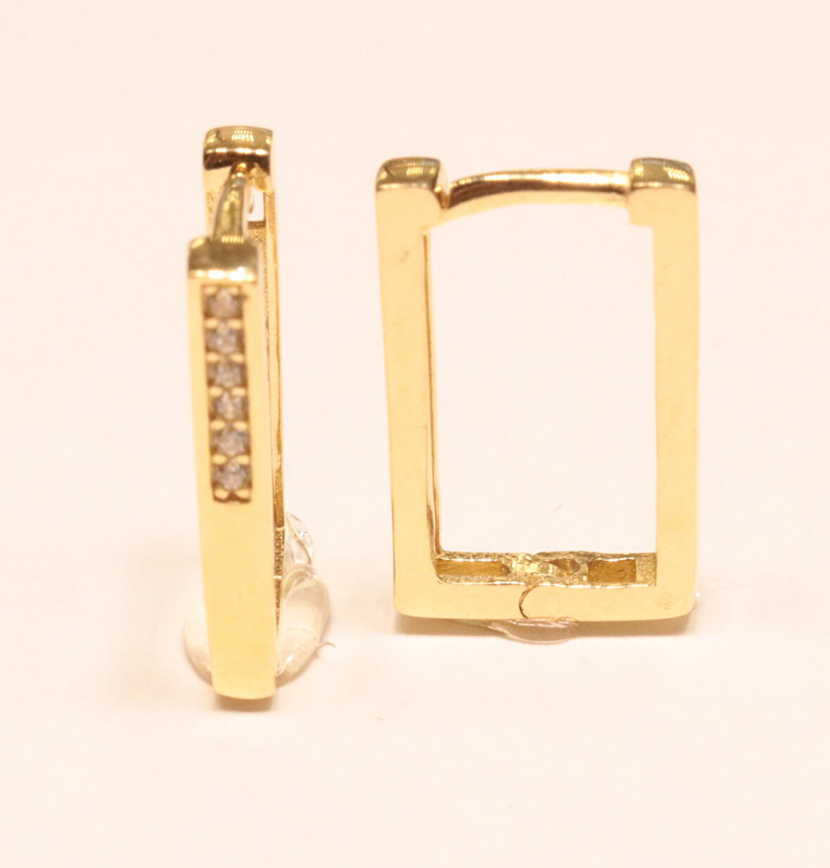 Altın Dikdörtgen Küpe