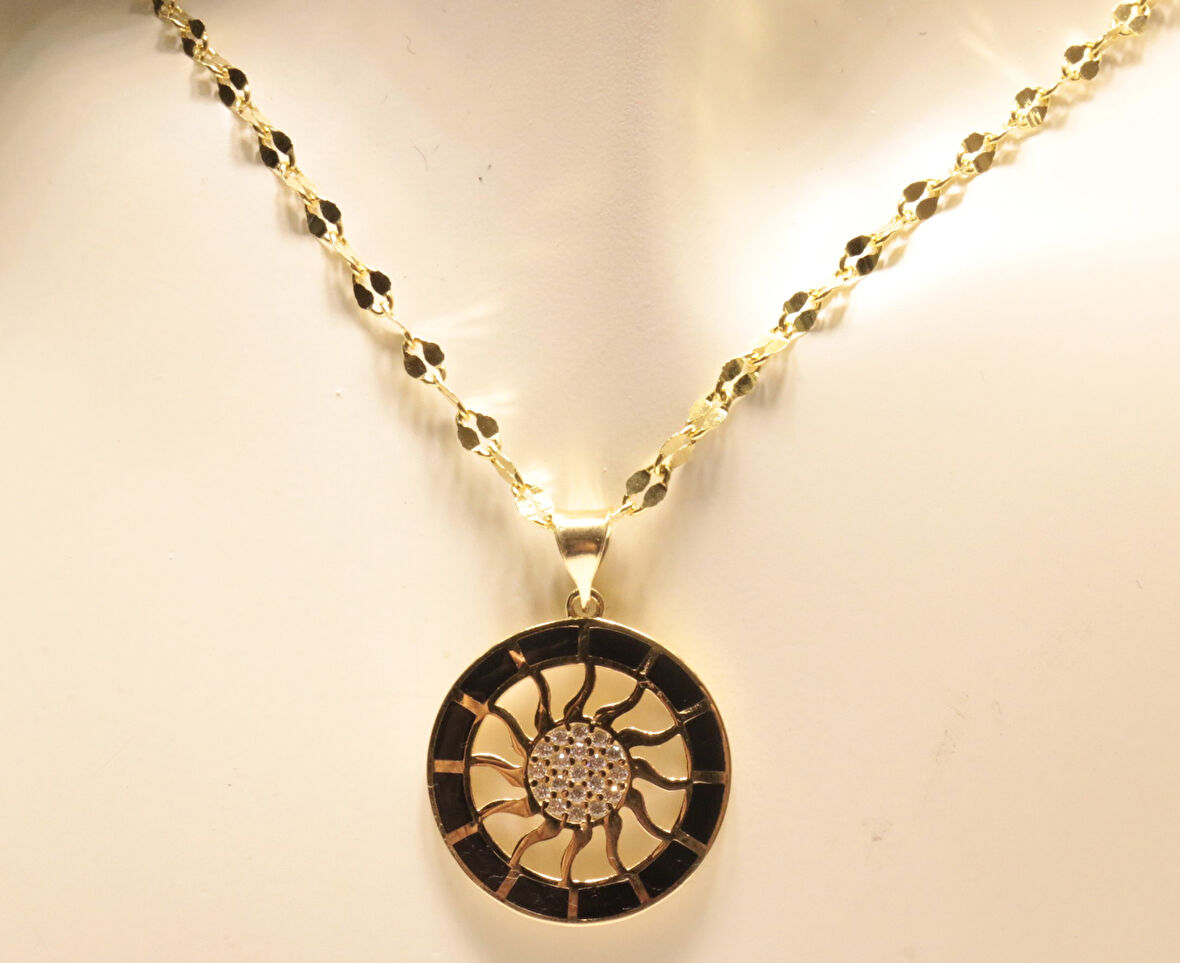 Altın Güneş Kolye Ucu 3653-1