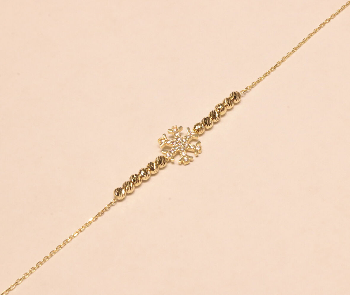 Altın Kar Tanesi Model Bileklik