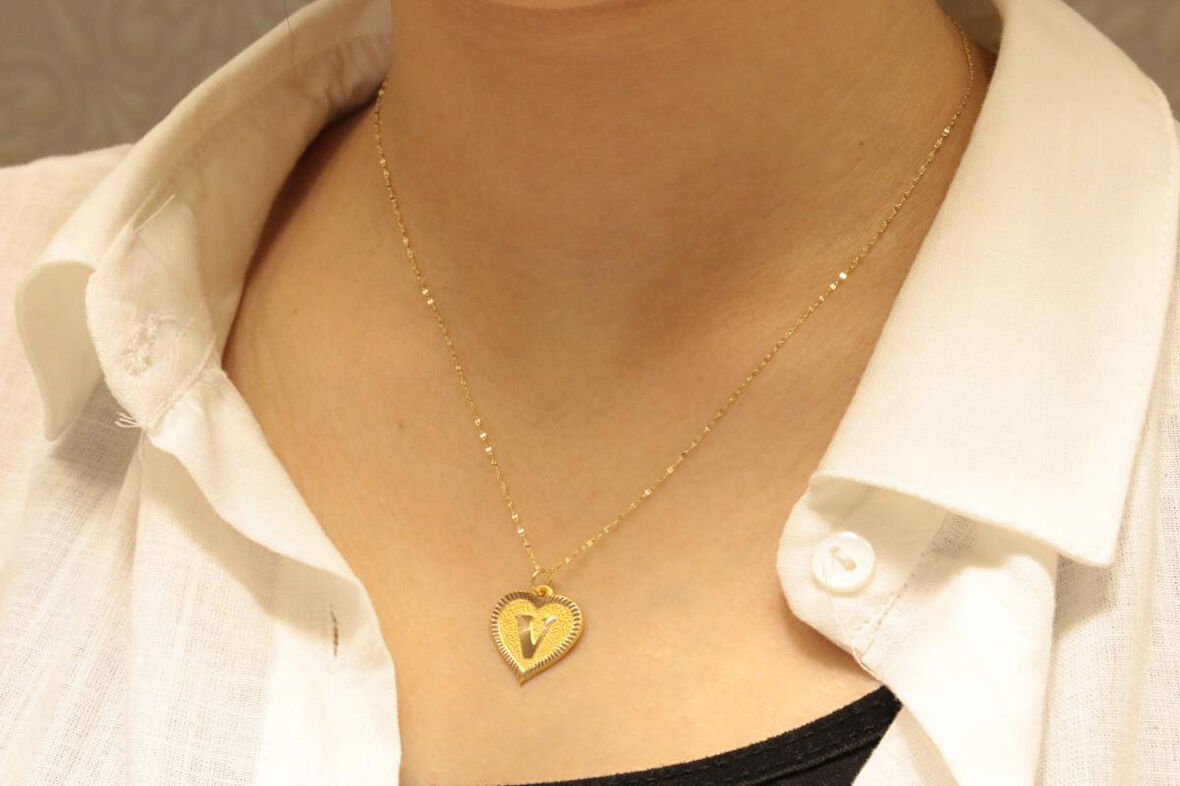 Altın V Harfli Aynalı Zincir