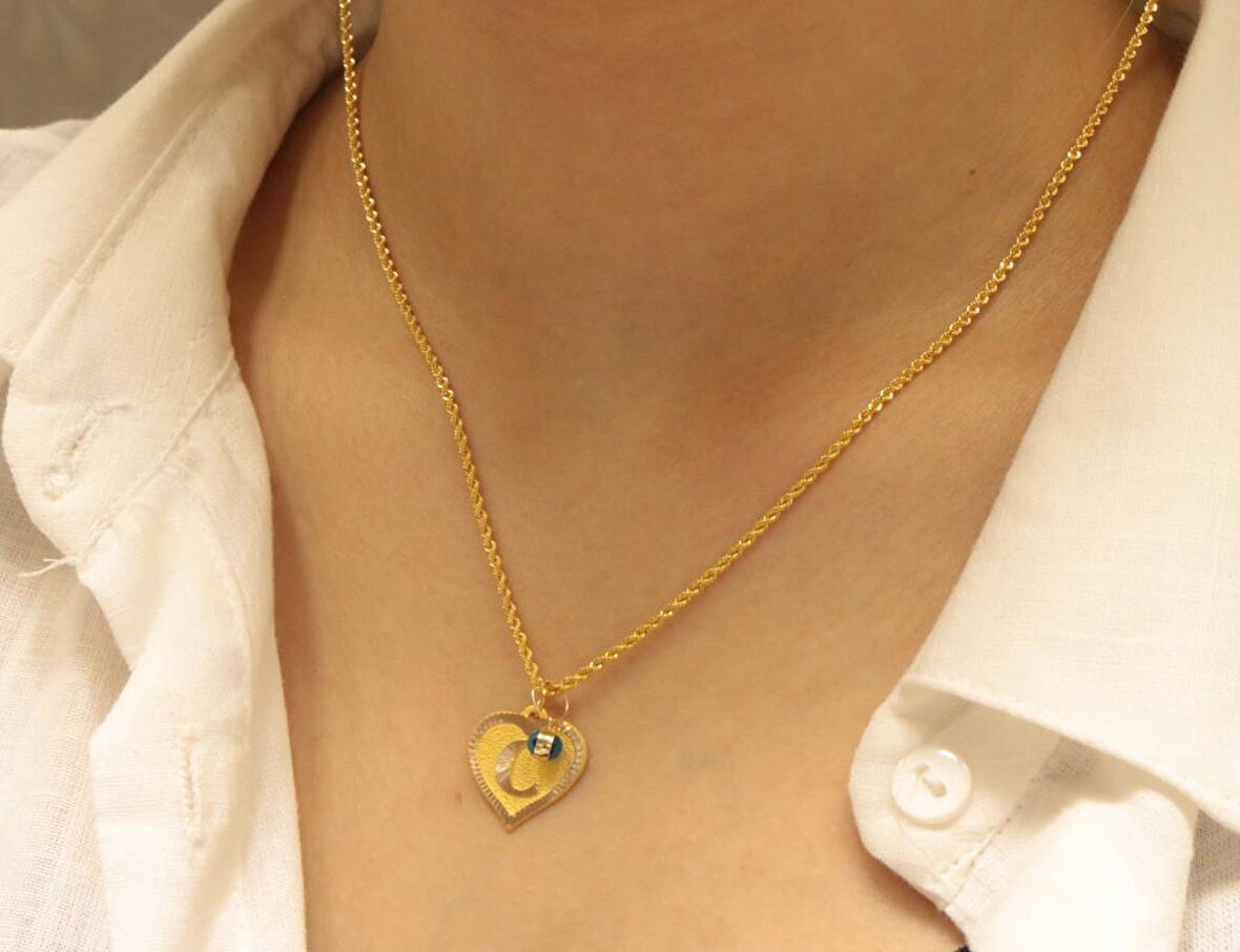 14 Ayar Altın C Harfli Halat Zincir