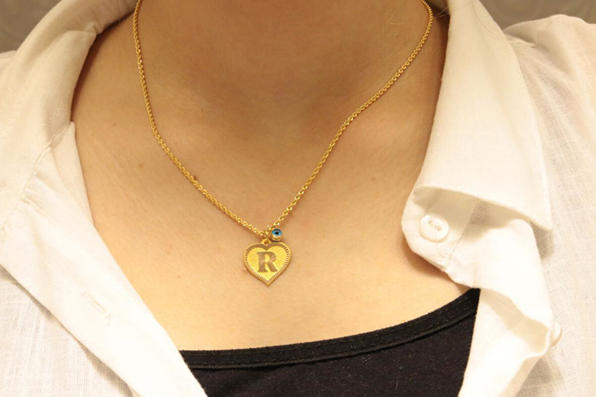 14 Ayar Altın R Harfli Halat Zincir