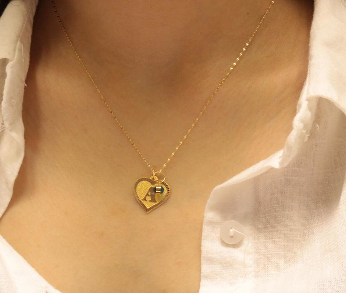 14 Ayar Altın A Harfli Aynalı Zincir