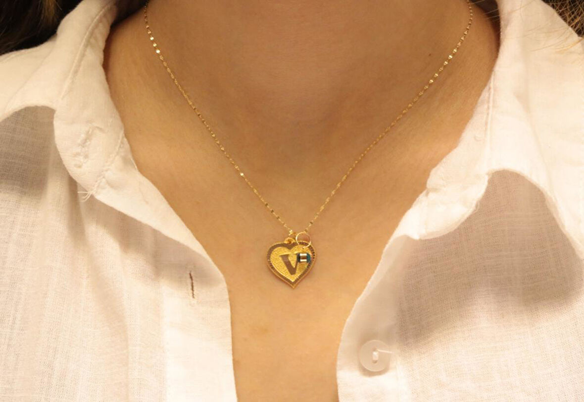 14 Ayar Altın V Harfli Aynalı Zincir