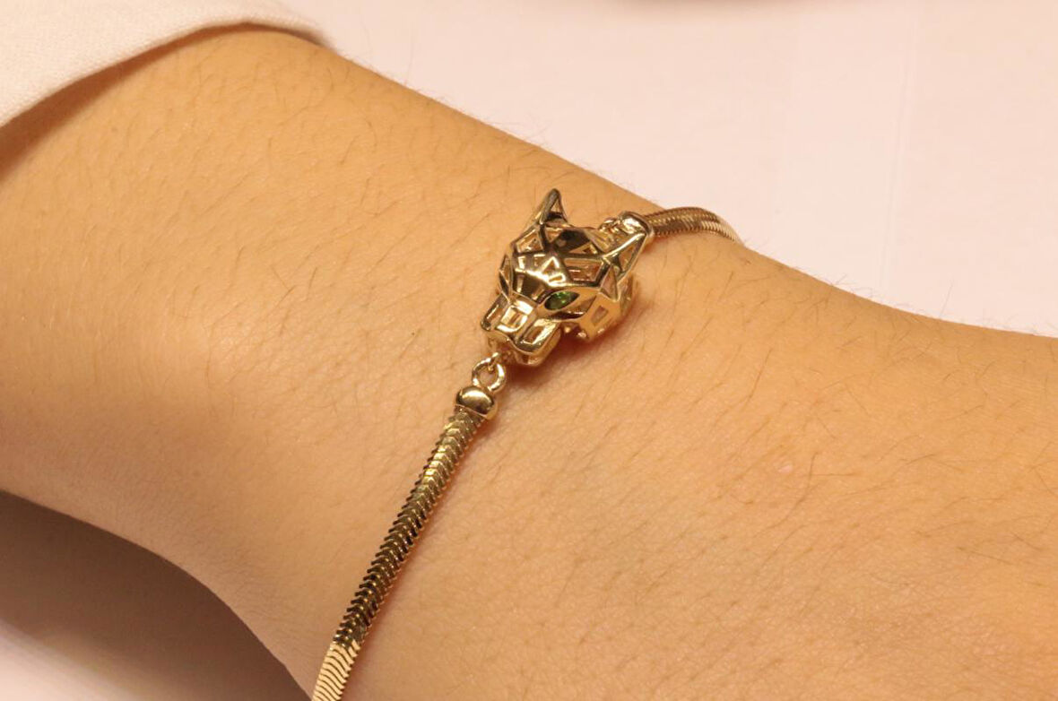 14 Ayar Altın Kaplan Model Bileklik