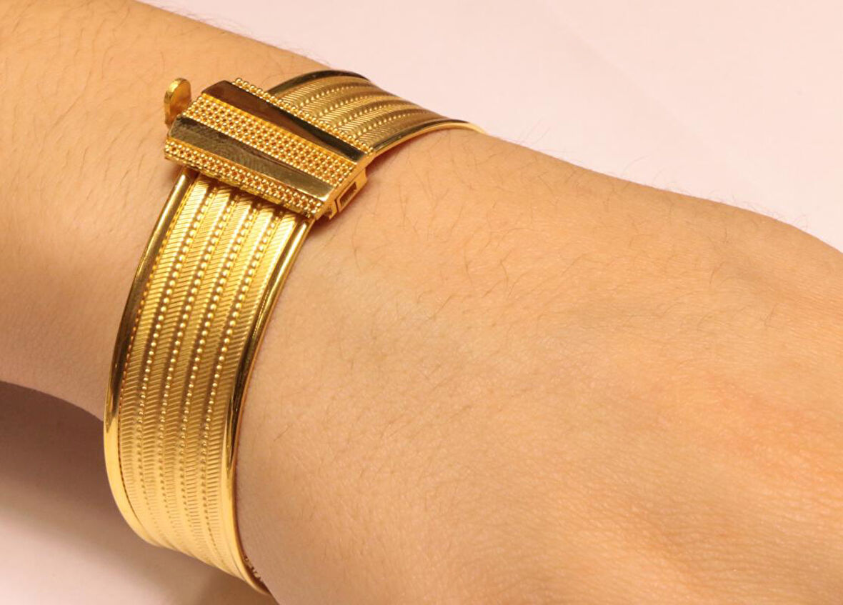 Altın Rize Model Hasır Kelepçe Bilezik 32067