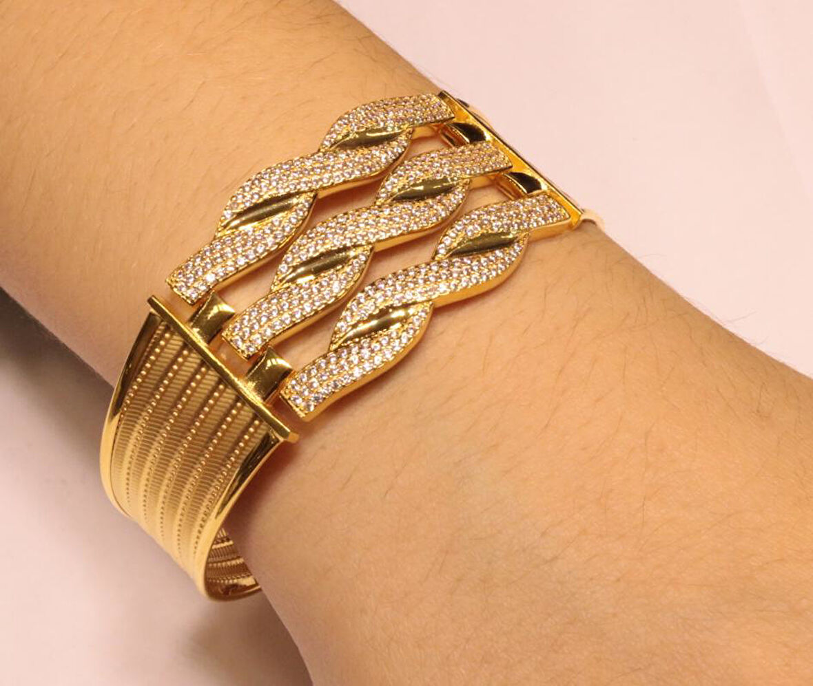 14 Ayar Altın Hasır Kelepçe Bilezik 2288