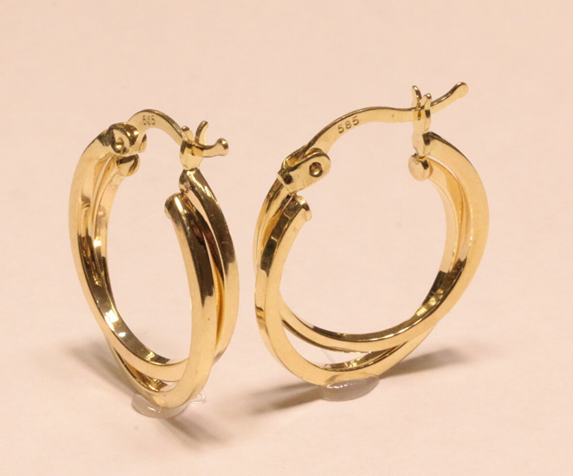 14 Ayar Altın Halka Küpe 25102