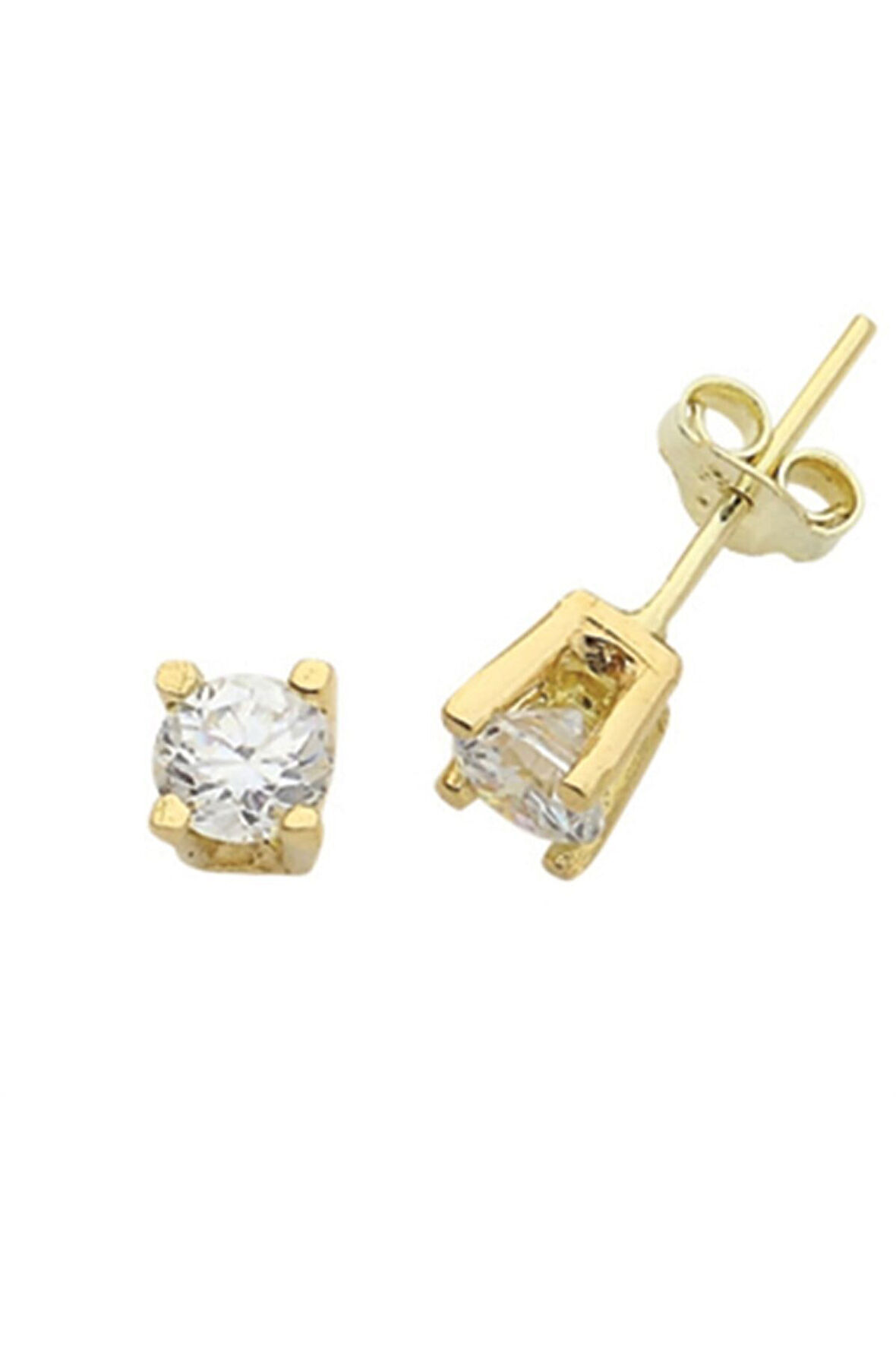 14 Ayar  Altın Tek Taş Küpe 25106