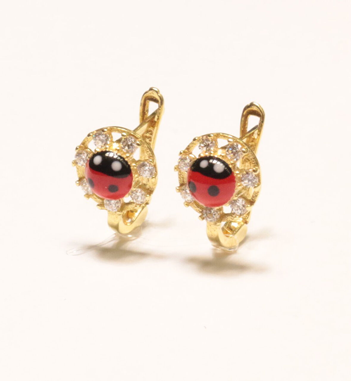 Altın Uğur Böcekli Bebek Küpesi 3982