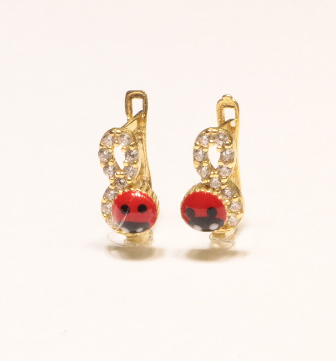 Altın Uğur Böcekli Bebek Küpesi 3983