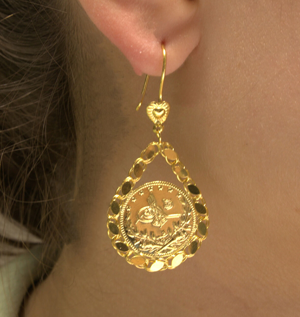  14 Ayar Reşat Çeyrek Altın Küpe 25117